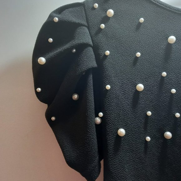 Black Beaded Blouse - Picture 3 of 3